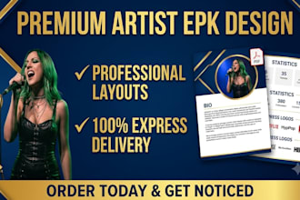 design professional artist epk media kit speaker one sheet