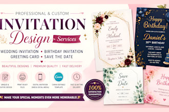 design wedding invitation card, greeting card and birthday party invitation card