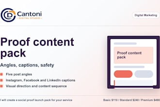 write social proof captions and visual direction