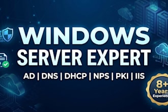 install and configure windows server, active directory, ca, nps and dhcp