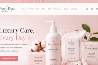 build a shopify feminine care hygiene products store and women wellness website