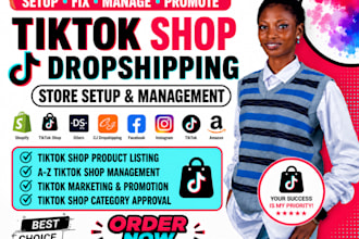 setup tik tok shop, product listing, SEO optimization and catalog management