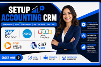 setup accounting crm sap concur xero zoho invoice bqe core suite cin7 core