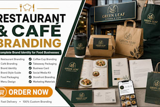 create restaurant branding, cafe brand identity and food packaging design