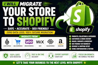 migrate lightspeed able commerce woocommerce wix amazon squarespaces to shopify