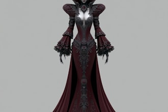 horror vampire lord queen character desing