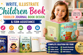 write, illustrate children book toddler journal book design isbn assistance