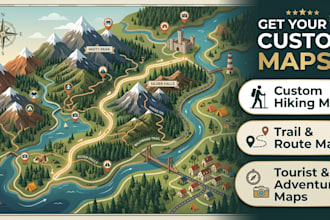 create custom trail maps, travel itinerary maps, and location illustrations