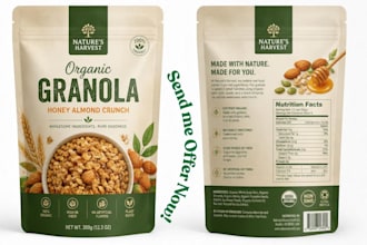 design modern food packaging, pouch and snack bag design