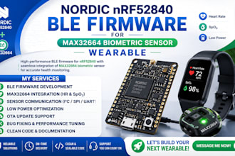 do nordic nrf52840 ble firmware for max32664 biometric sensor wearable