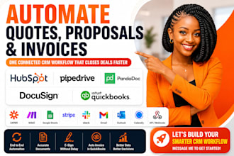 integrate hubspot pipedrive pandadoc docusign quickbooks quote CRM n8n workflow