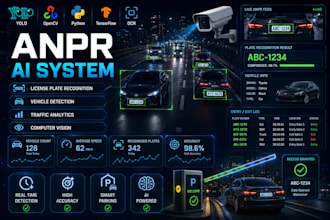 develop anpr, license plate recognition, vehicle detection and computer vision