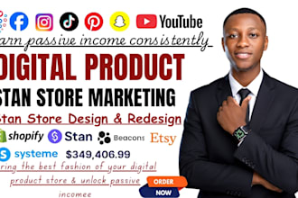 setup stan store, etsy shop, stan store marketing, beacons ai, digital product