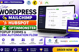 setup wordpress mailchimp hubspot optinmonster popup forms CRM automation flow