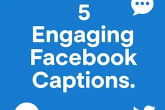 write 5 engaging english facebook captions in 24 hours