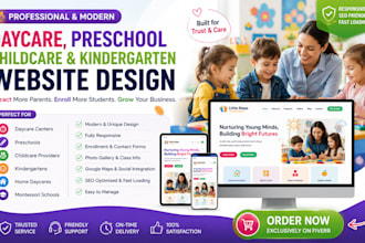 design daycare, preschool, childcare or kindergarten website
