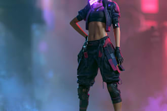 cyberpunk female character desing