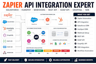 zapier api integration salesforce hubspot crm webhook rest API soap graphql sdk