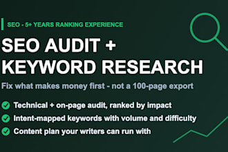do a technical seo audit and keyword research with content plan