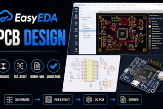 design easyeda pcb layout schematic gerber files and bom
