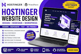 build a custom hostinger business website, landing page, or online store