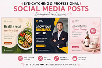 design eye catching canva instagram posts and social media