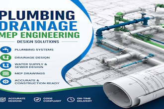 design plumbing drainage mep engineering systems, water supply and sewer plans