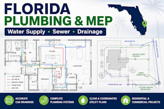 design florida plumbing, mep, drainage, water supply and sewer plans