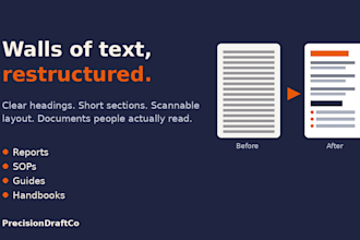 restructure your documents to be clear, scannable, and easy to read