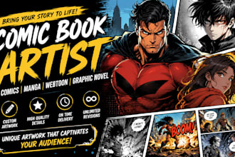 draw comic book from script, comic book illustrator, webtoon episode artist