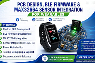 do pcb design, ble firmware and max32664 sensor integration for wearables