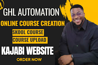 create online course creation and skool, ghl, kajabi circle so community setup
