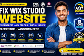 fix wix studio website wordpress 404 errors bugs issues elementor woocommer