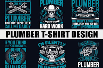make vintage, gym, skull, summer, plumber logo and t shirt design
