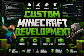 develop custom minecraft plugins mods server setup paper spigot fabric