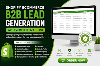 do shopify ecommerce b2b lead generation with verified email list