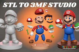 split stl files, color 3d models and convert to 3mf for bambu studio 3d printing