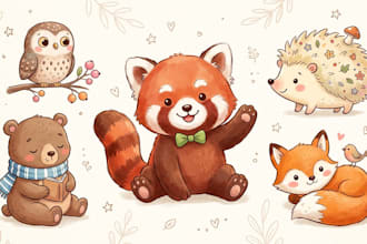 draw cute animal illustrations