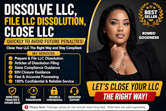 dissolve llc, file llc dissolution, close llc quickly to avoid future penalties
