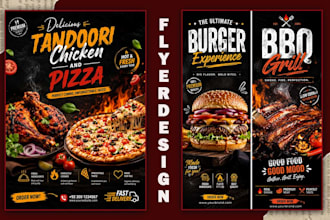 make delicious fast food posters and ads