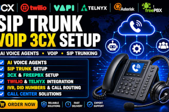 setup fix 3cx voip sip trunking ai voice agent twilio telnyx ivr cloud pbx plivo
