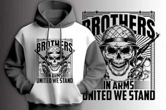 create custom skull hoodie logo and t shirt design