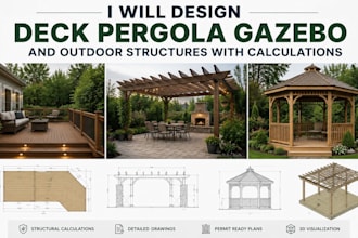 design deck pergola gazebo and outdoor structures with calculations