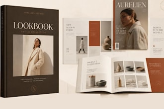 design modern lookbook product booklet magazine cover and editorial layout
