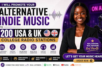 promote your alternative indie music to 200 USA and UK college radio stations
