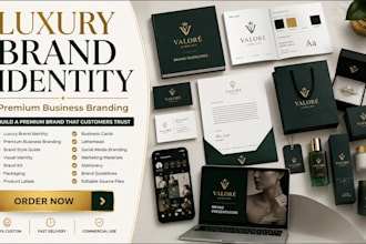 design luxury brand identity, premium business branding and brand style guide