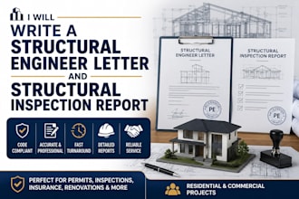 write a structural engineer letter and structural inspection report