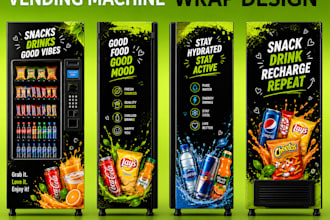 design professional vending machine graphics and vinyl wrap