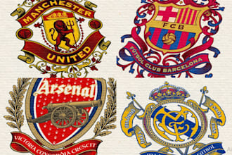 create retro, regal heraldic and coat of arms logo