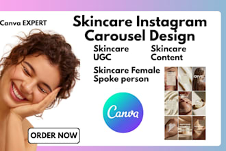 design skincare instagram carousel canva skincare ugc ig skincare content
